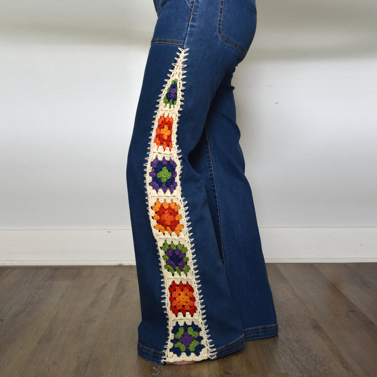 Granny Square Jeans - Rainbow